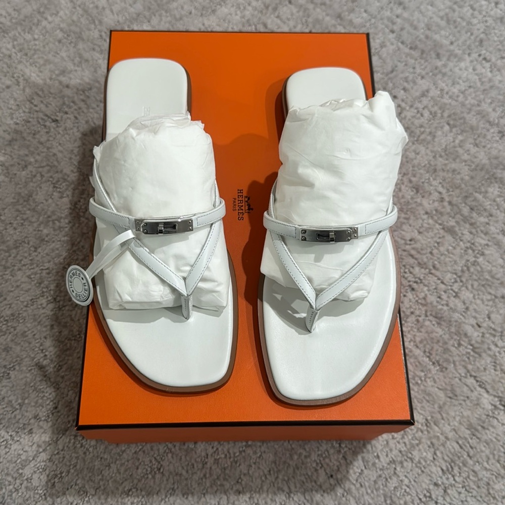 Hermes Miss Sandals - white size 38